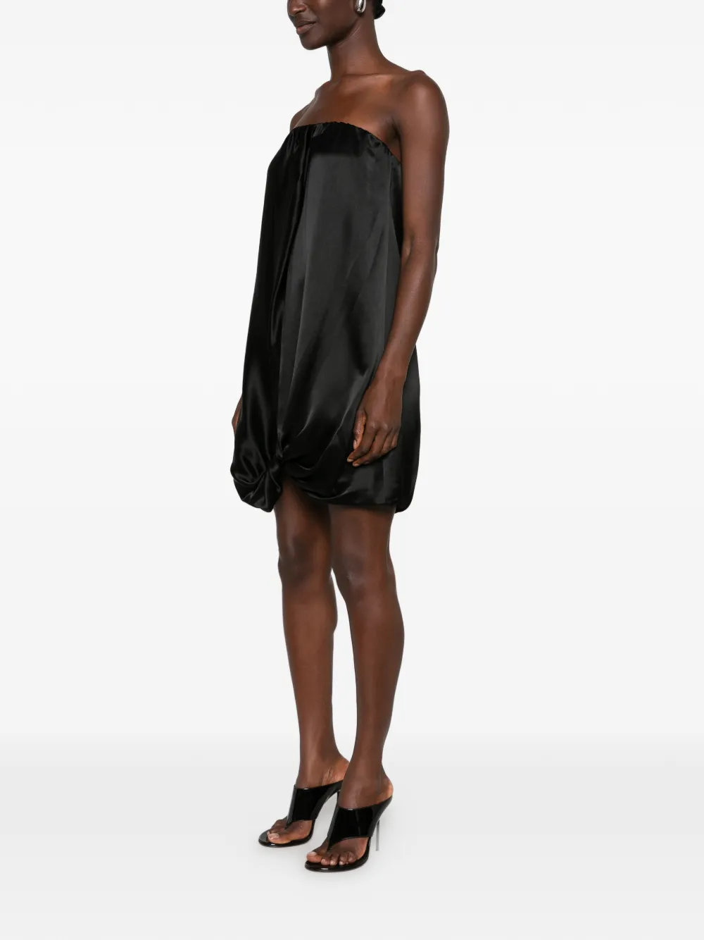 7 For All Mankind Strapless mini-jurk met gesmockte zoom Zwart
