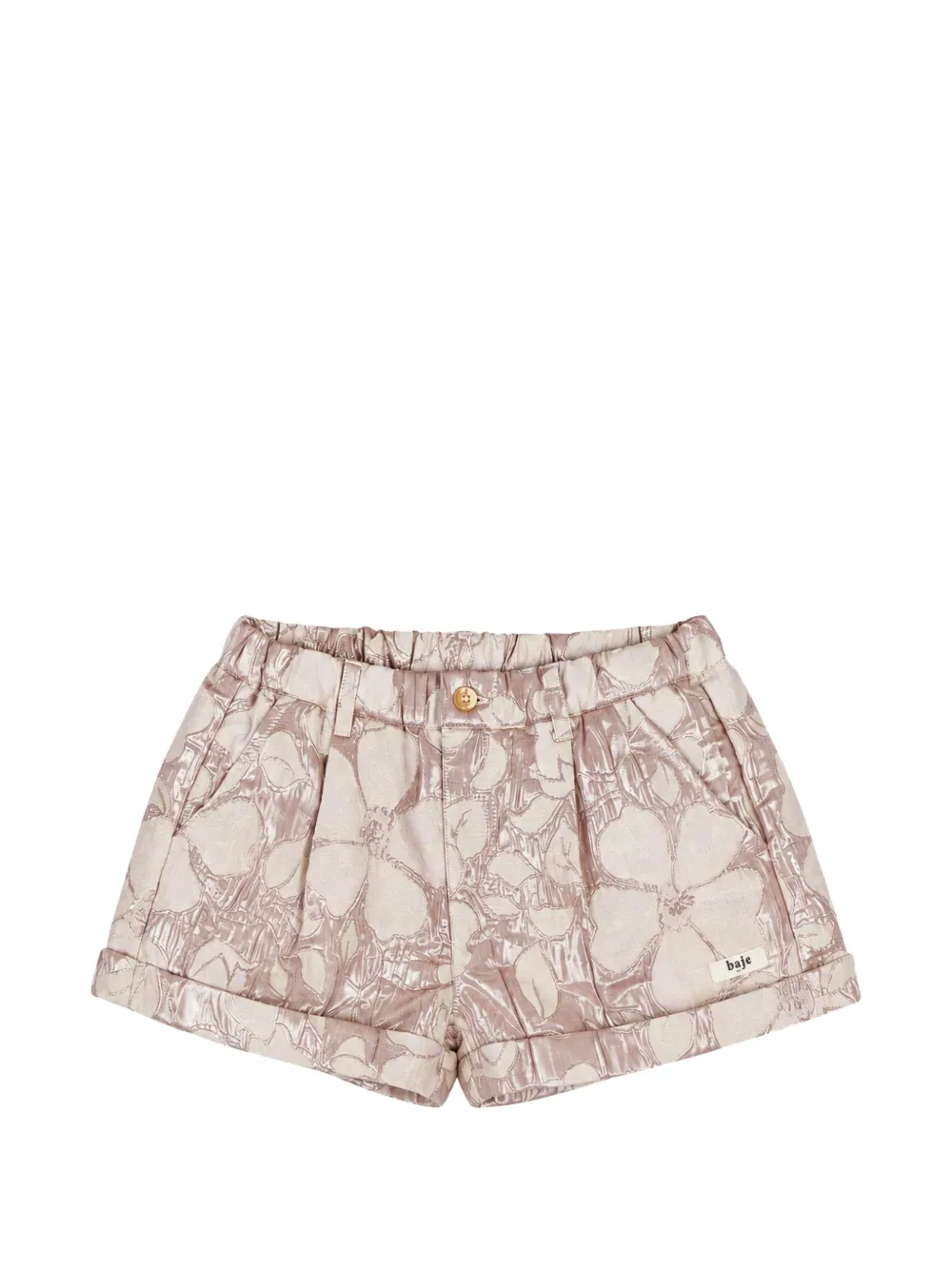BAJE STUDIO floral-jacquard shorts - Rose BAJE STUDIO floral-jacquard shorts - Rose