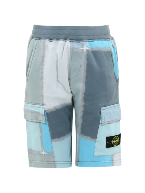 Stone Island Junior patchwork-print cargo shorts