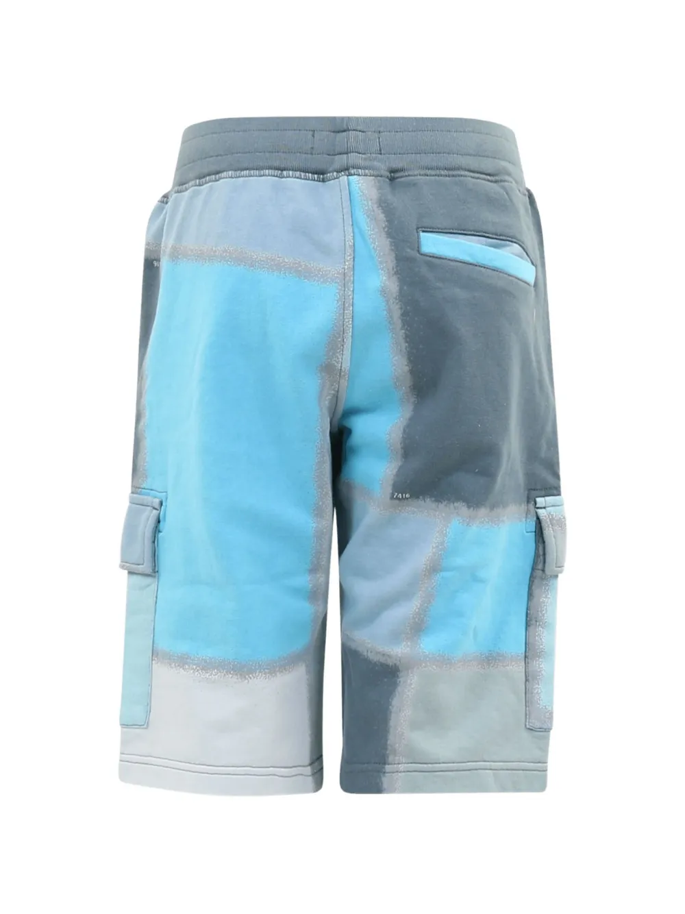 Stone Island Junior patchwork-print cargo shorts Blauw