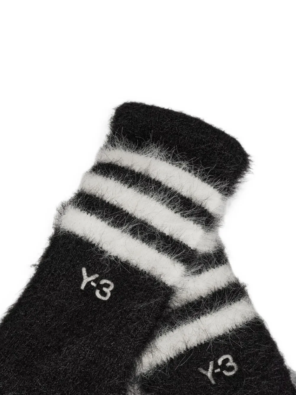 Y-3 Gestreepte handschoenen Zwart