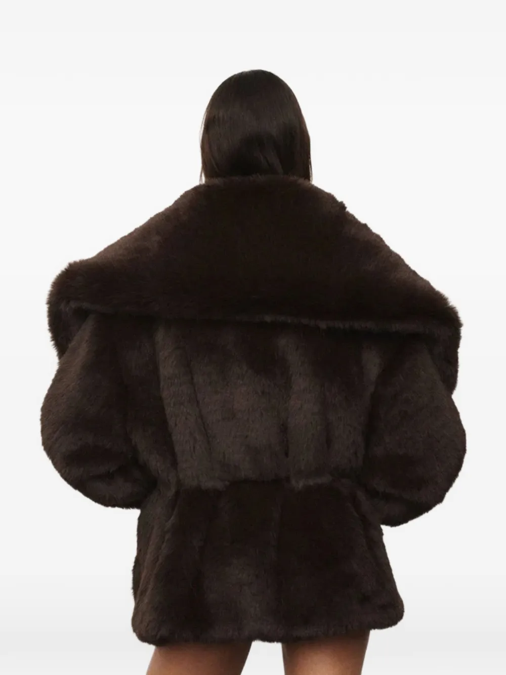 Halfboy Oversized Faux-fur Jacket in Brown, view 2