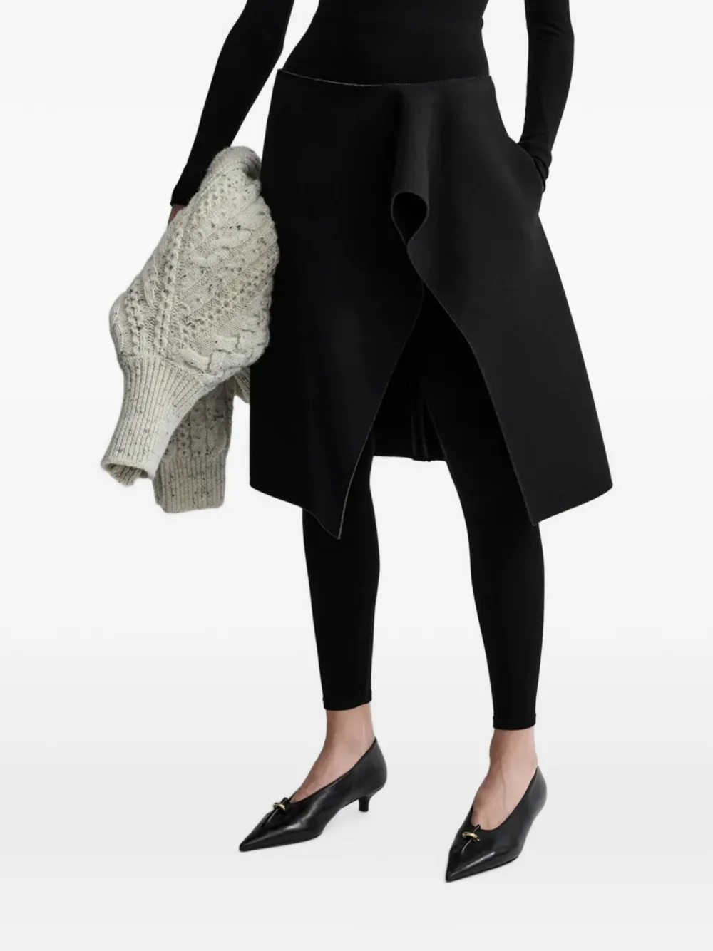 TOTEME Scuba rok met split Zwart