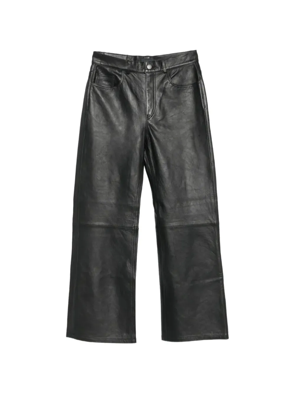 Haikure leather wide-leg trousers - Noir
