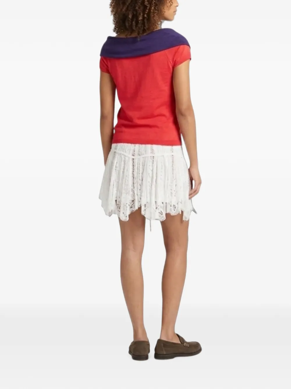 JW Anderson trompe-l'oeil layered-effect top Rood