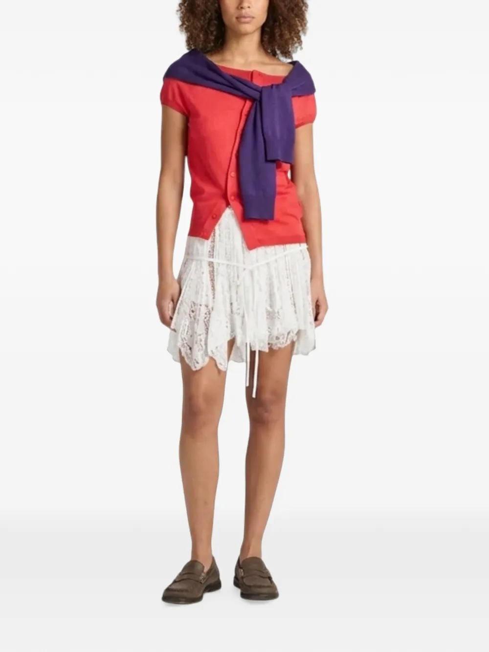 JW Anderson trompe-l'oeil layered-effect top Rood