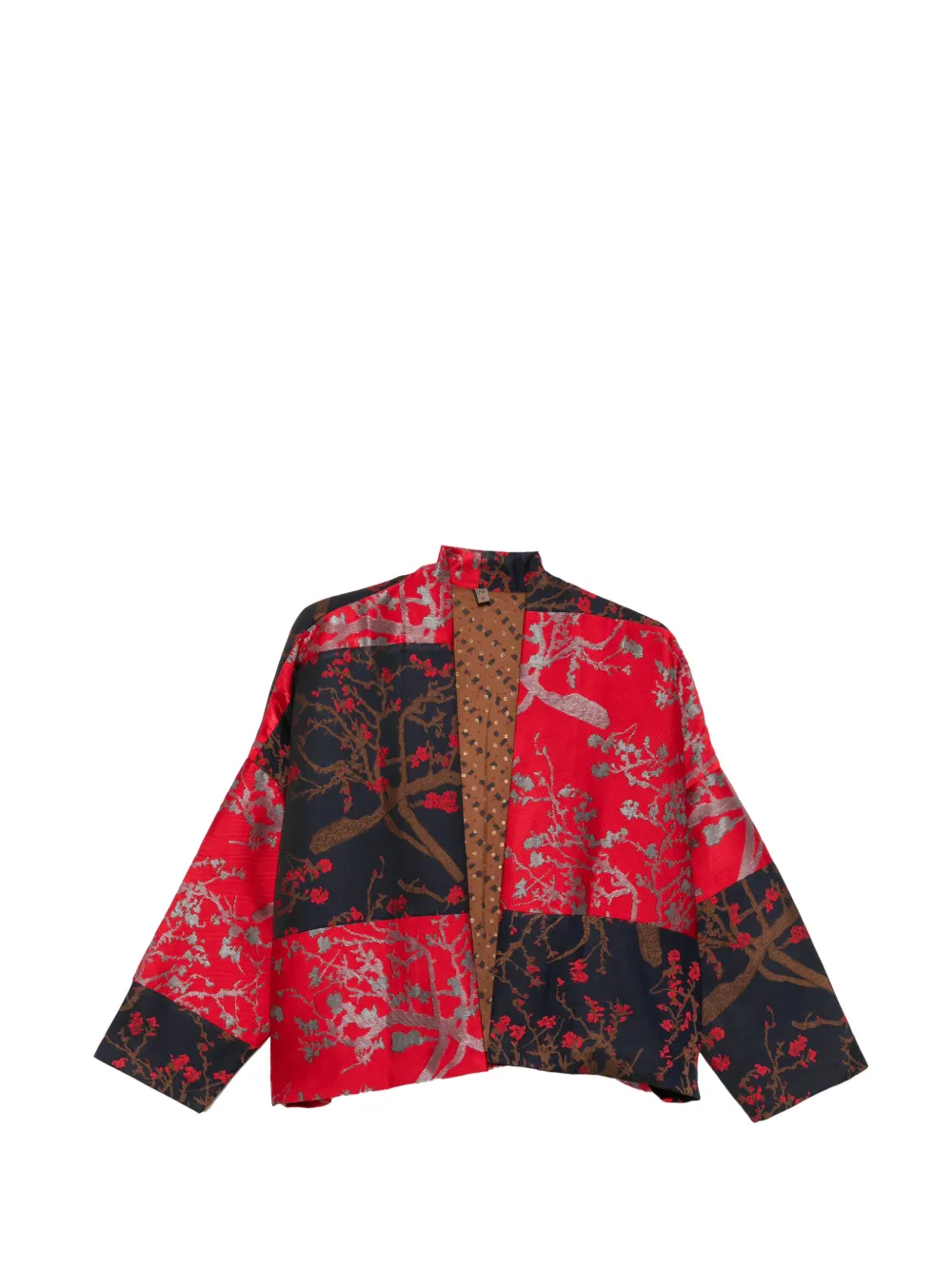 YAVI floral-print patchwork jacket