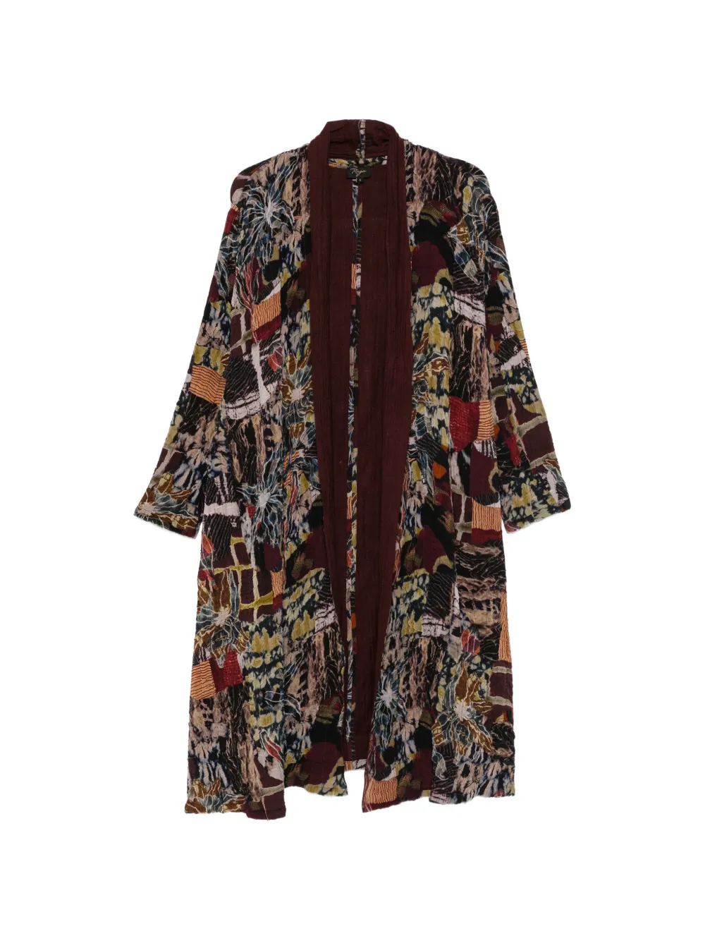 RAGA abstract-print crinkled coat