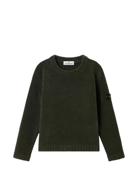 Stone Island Junior logo-patch knit sweater