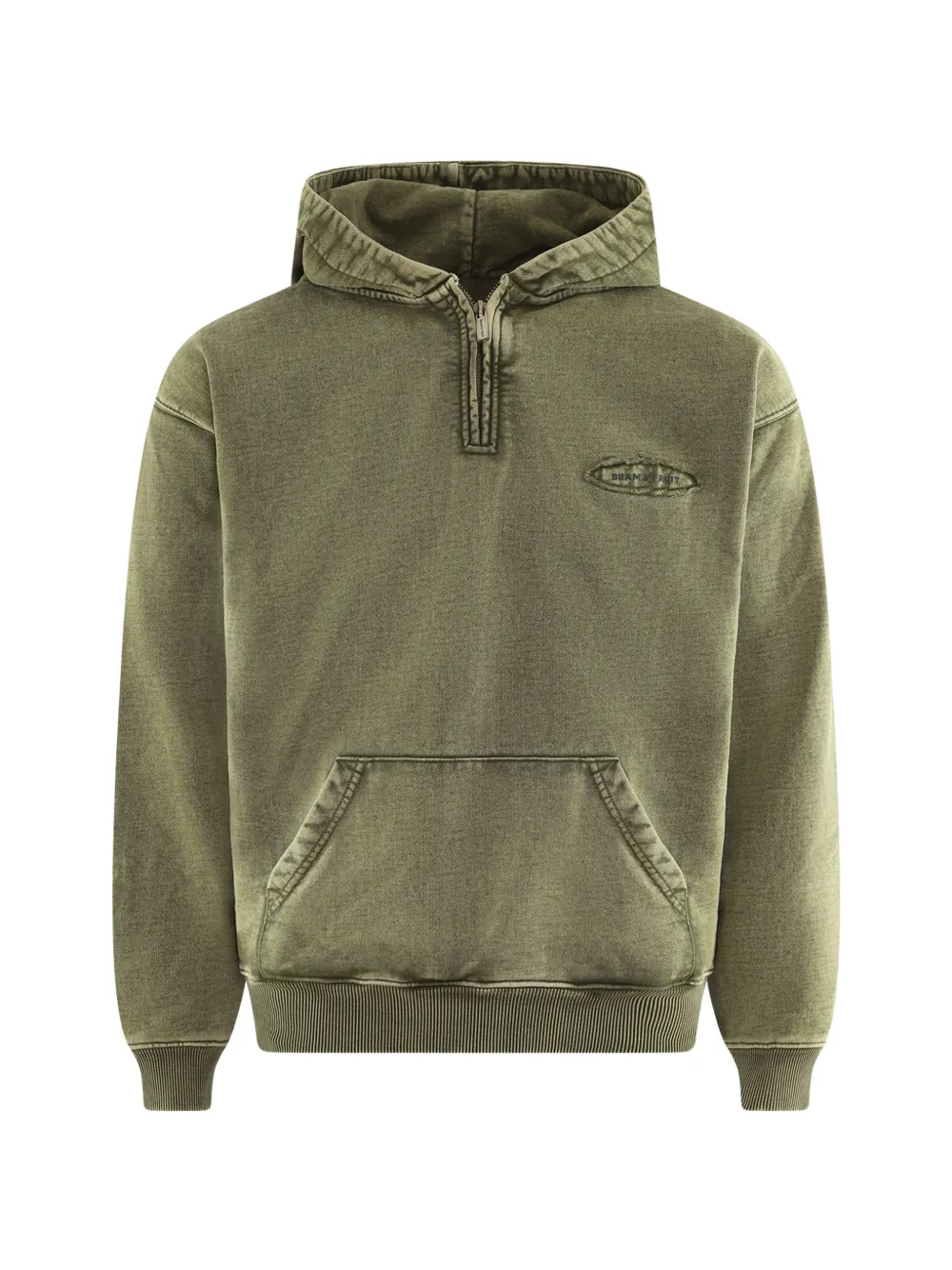 Bram’s Fruit quarter-zip logo-detail hoodie - Green