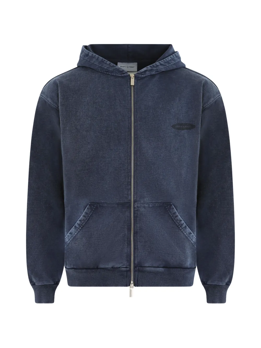 Bram’s Fruit slogan-print zip-up hoodie - Blue