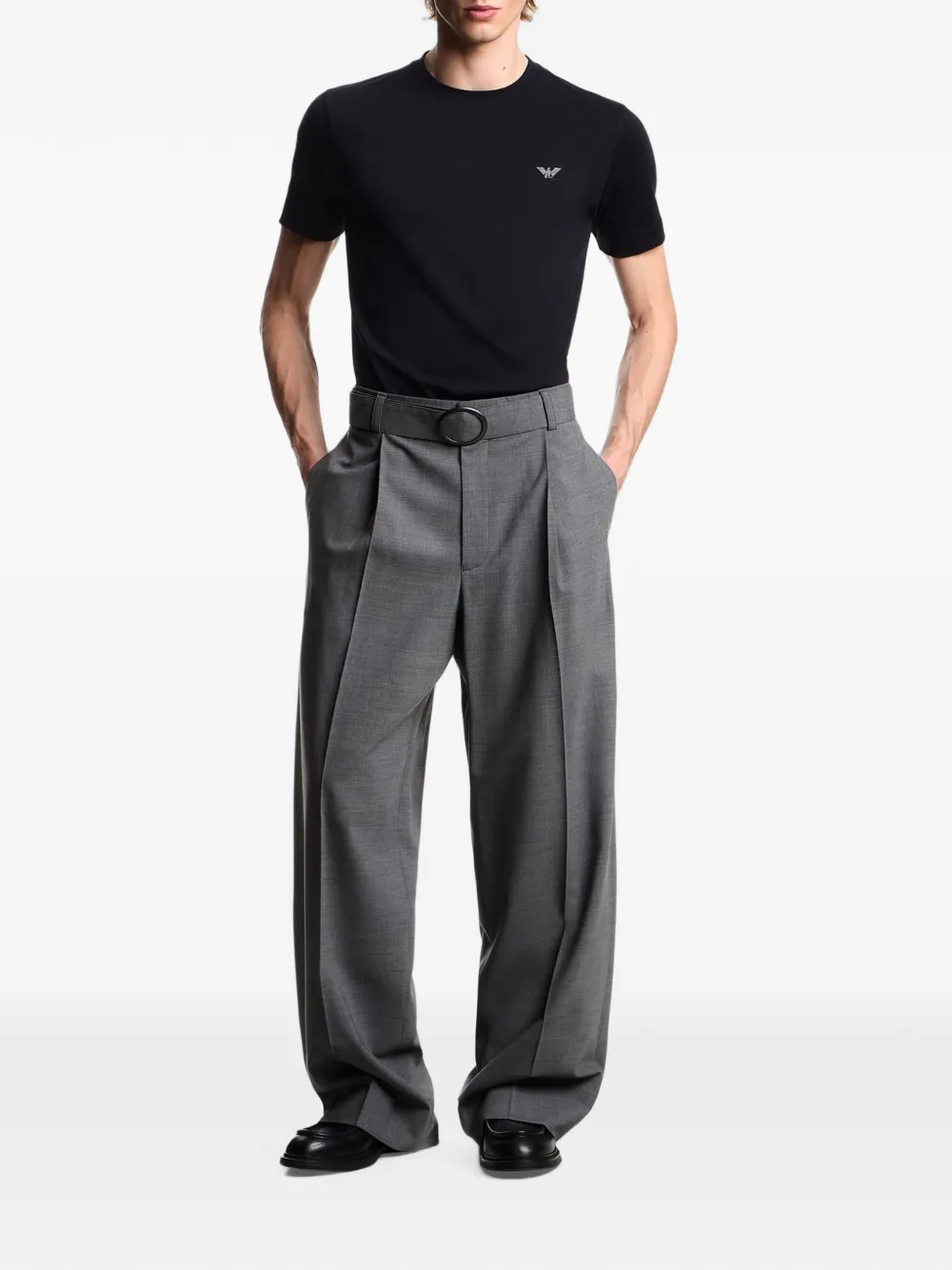 Emporio Armani T-shirt met logopatch Blauw