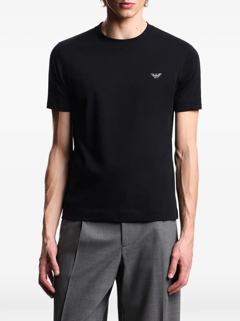 Emporio Armani T-shirt met logopatch Blauw