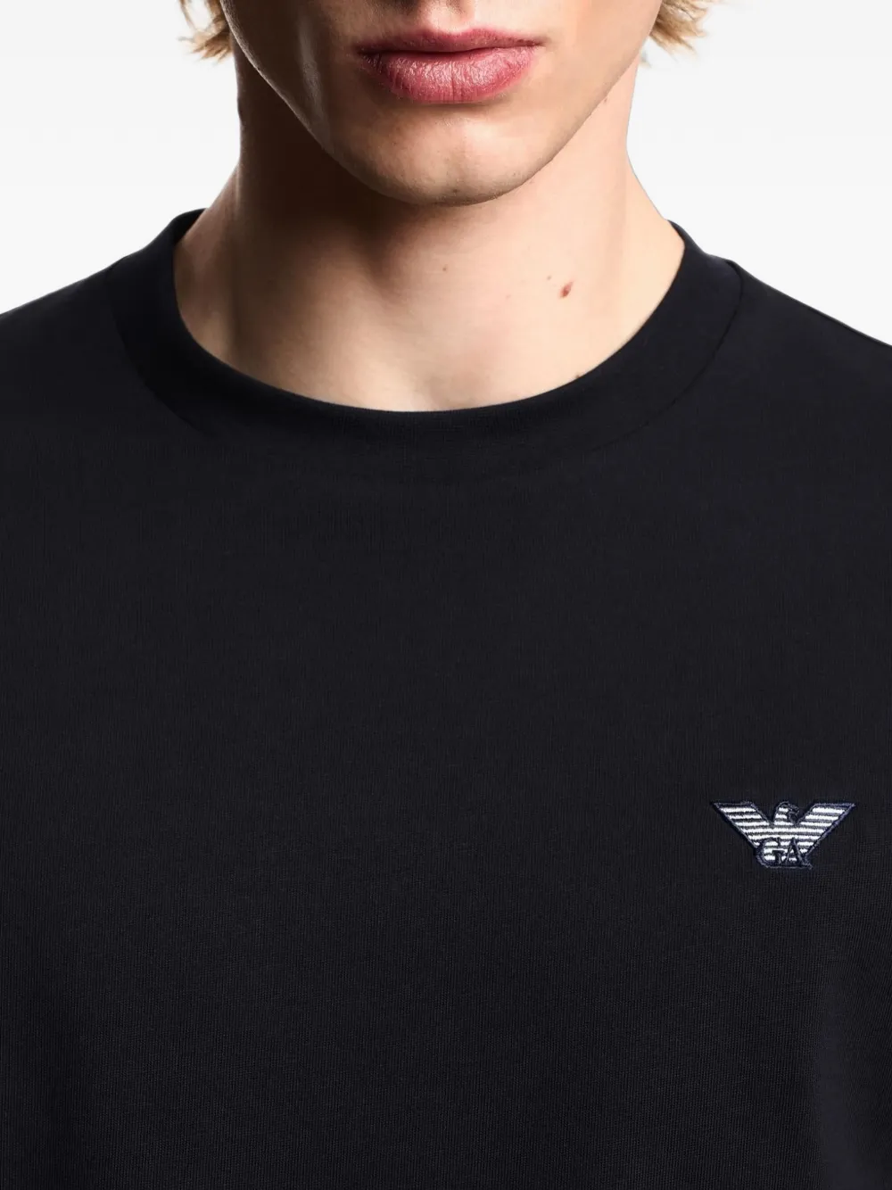 Emporio Armani T-shirt met logopatch Blauw