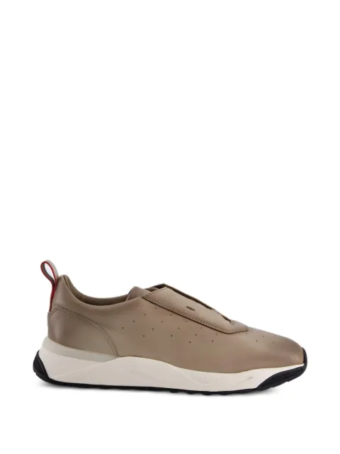 Santoni tenis New Leas de piel con detalle de perforaciones