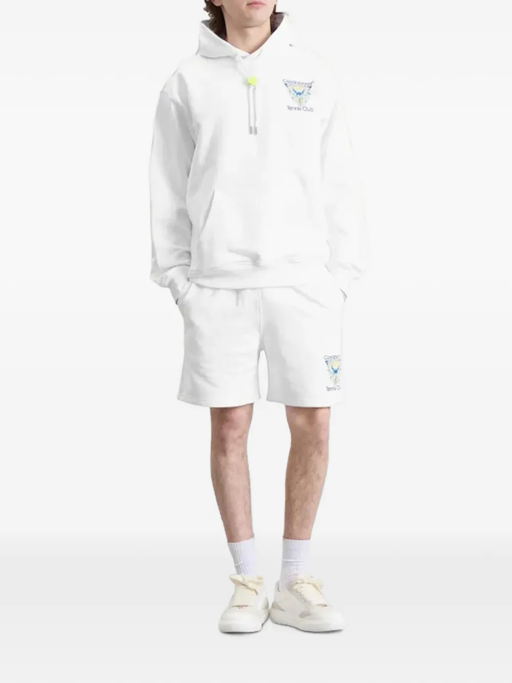 Casablanca Tennis Club logo-print hoodie Wit