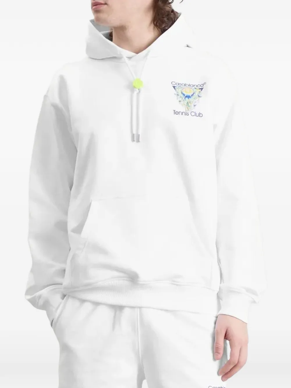 Casablanca Tennis Club logo-print hoodie Wit