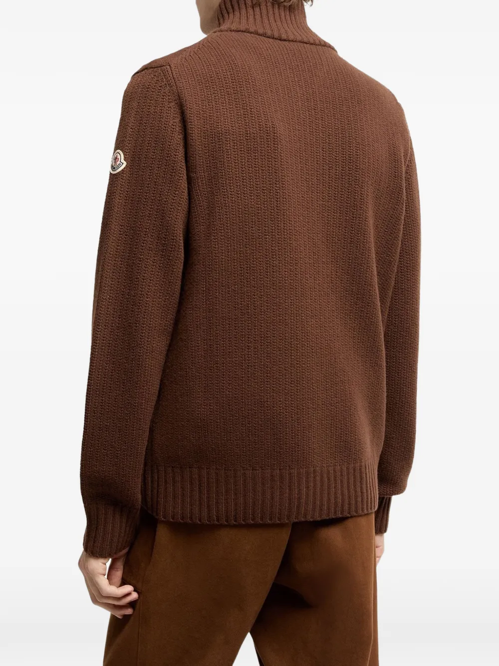 Moncler Vest met logopatch en rits Bruin