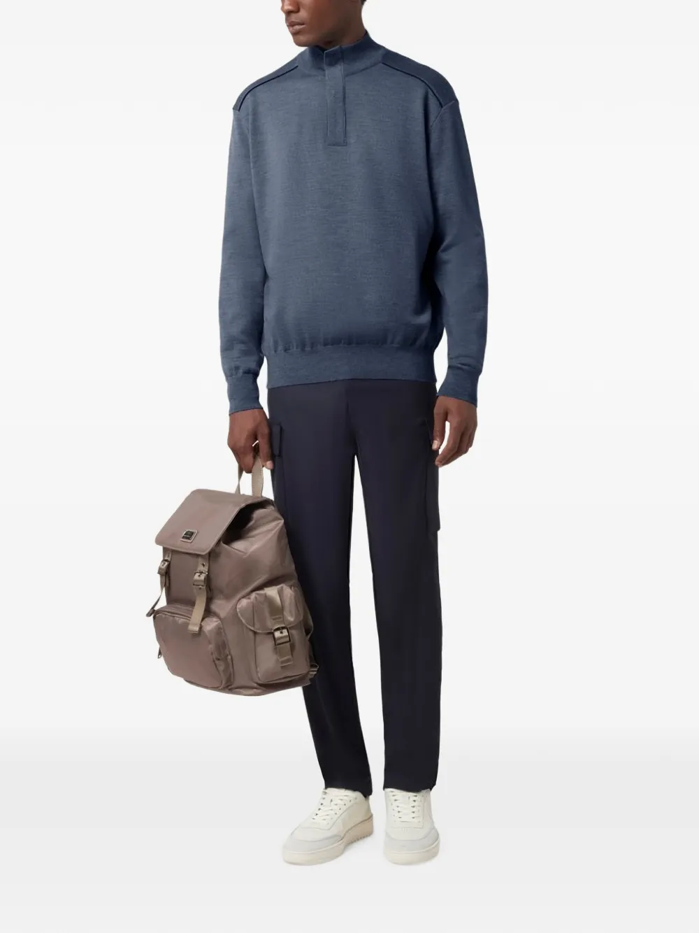 Paul & Shark Trui van merinowol met halve rits Blauw