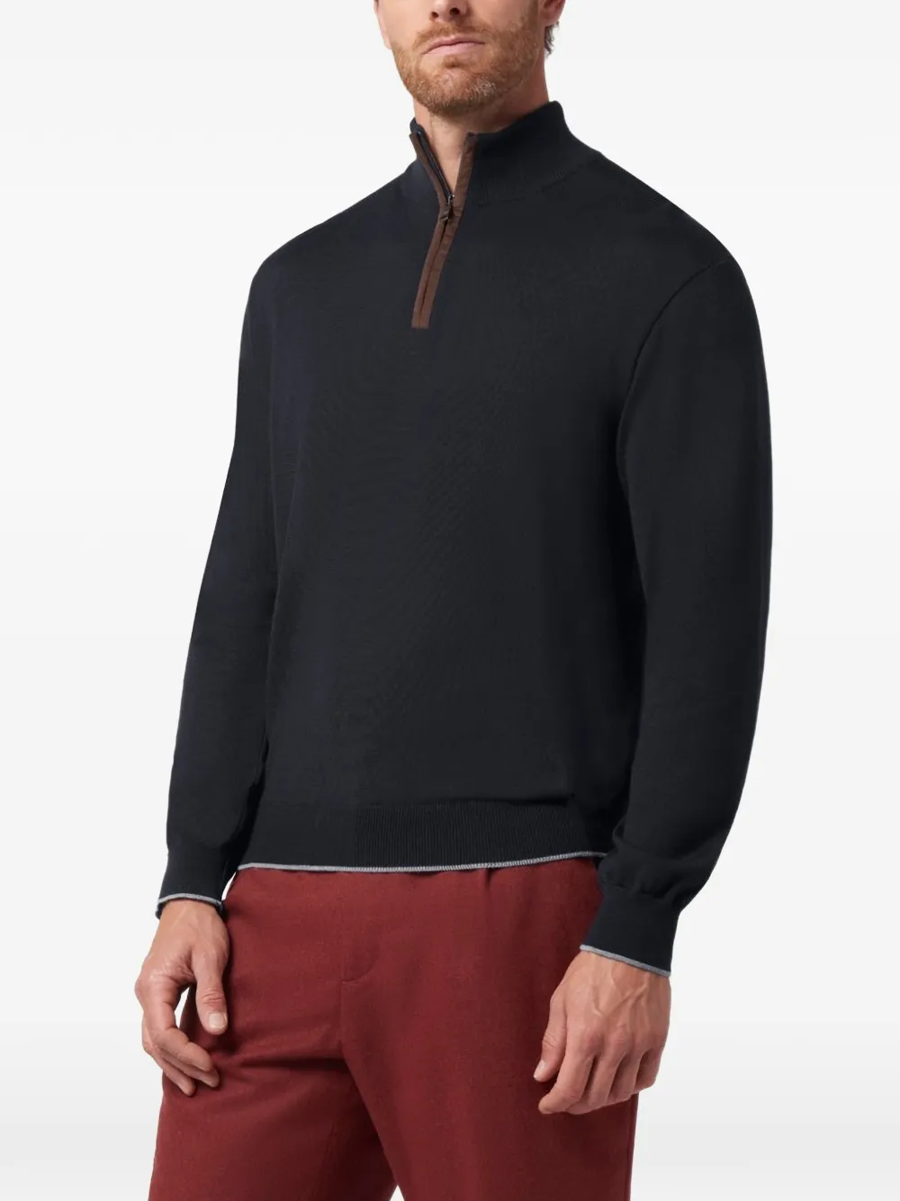 Paul & Shark Trui met halve rits Blauw