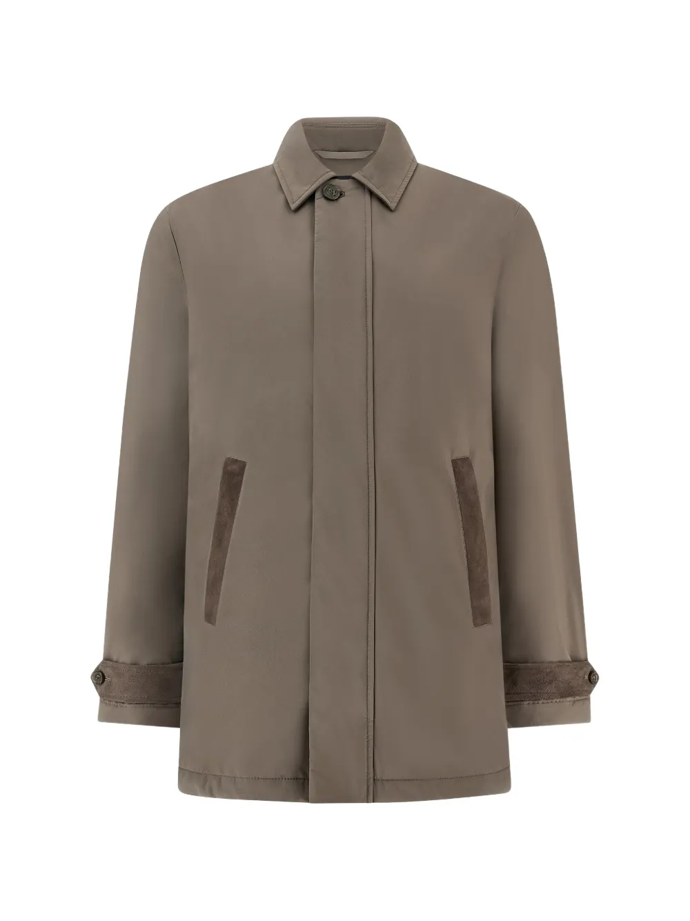 Paul & Shark Typhoon Platinum suede-trimmed car coat