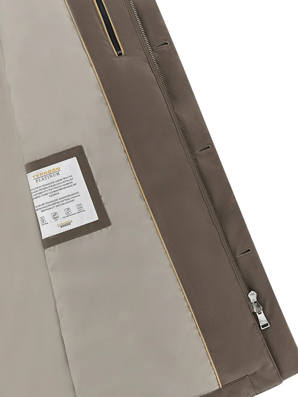 Paul & Shark Typhoon Platinum jas met suède afwerking Bruin