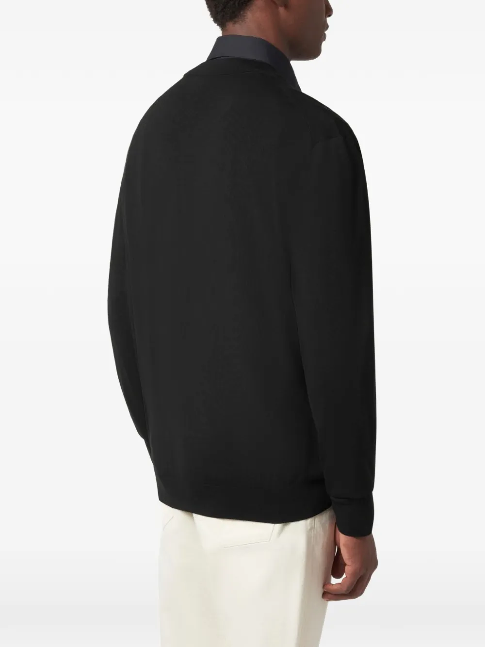 Paul & Shark Vest van merinowol met knopen Zwart
