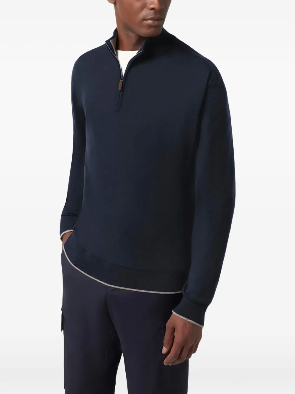 Paul & Shark Piuma trui met halve rits Blauw