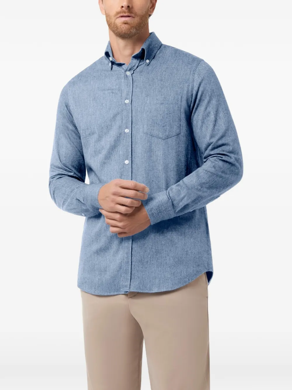 Paul & Shark cotton flannel shirt Blauw