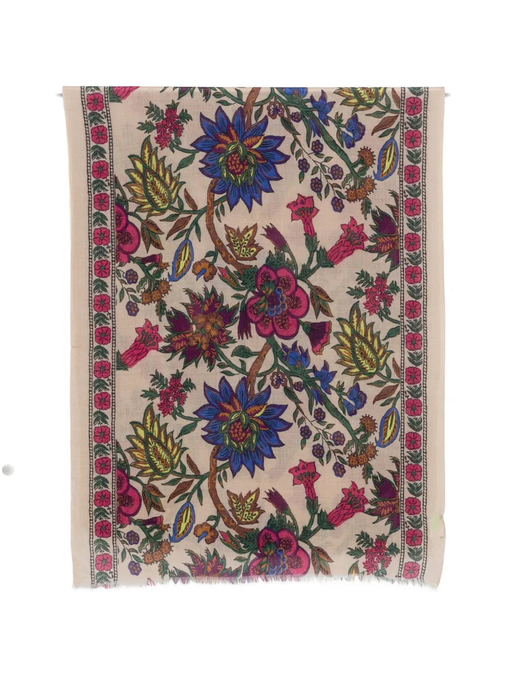 Claudio Cutuli floral-pattern frayed scarf