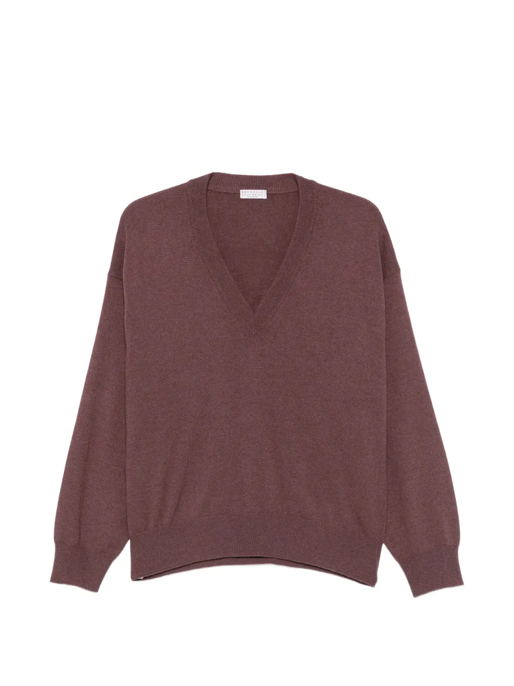 Brunello Cucinelli monili-trim V-neck sweater - Purple