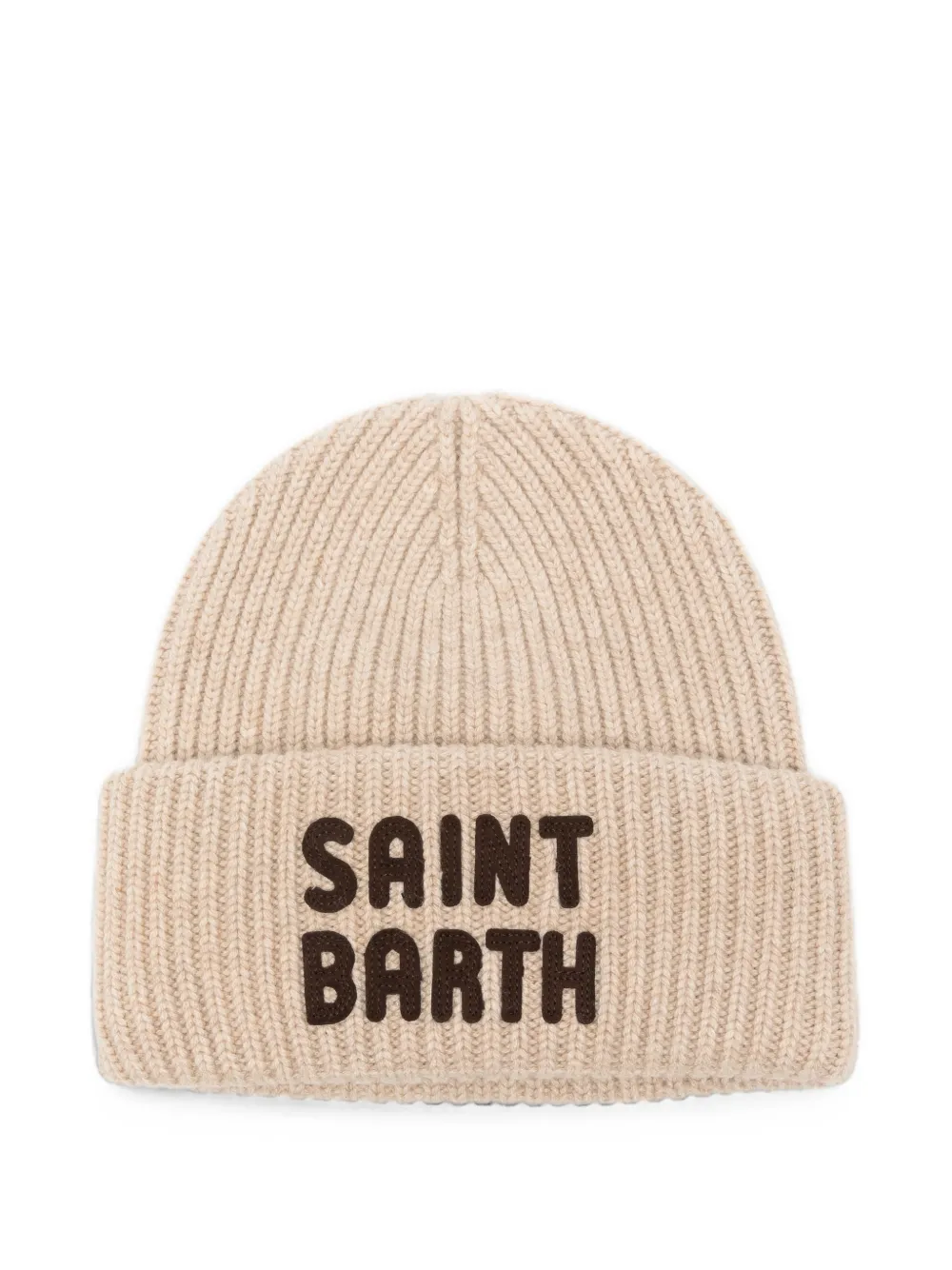 Mc2 Saint Barth Ribbed-knit Beanie Hat In Neutrals