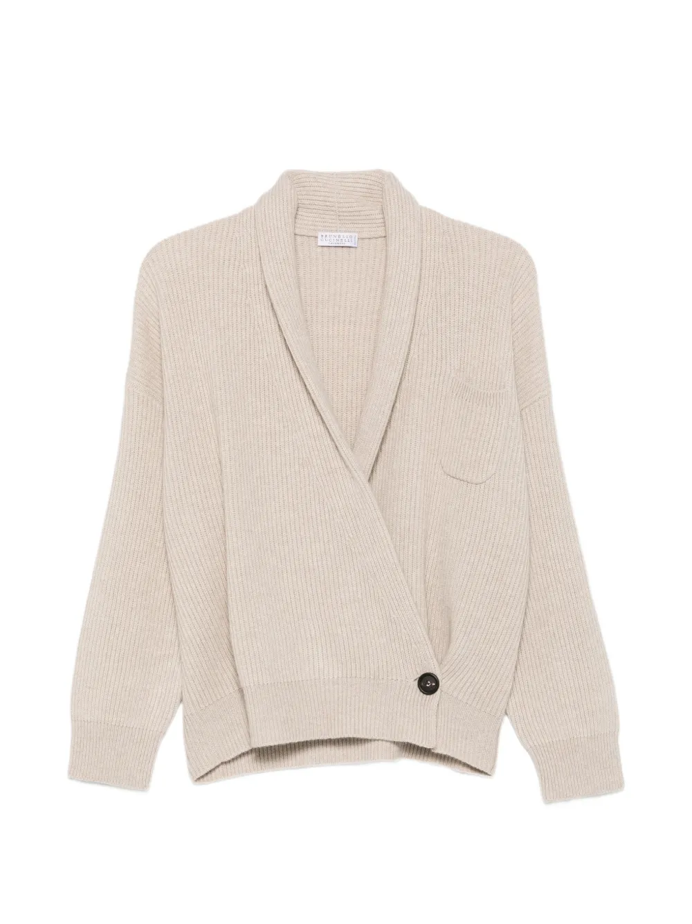 Brunello Cucinelli long-sleeve ribbed-knit sweater Beige