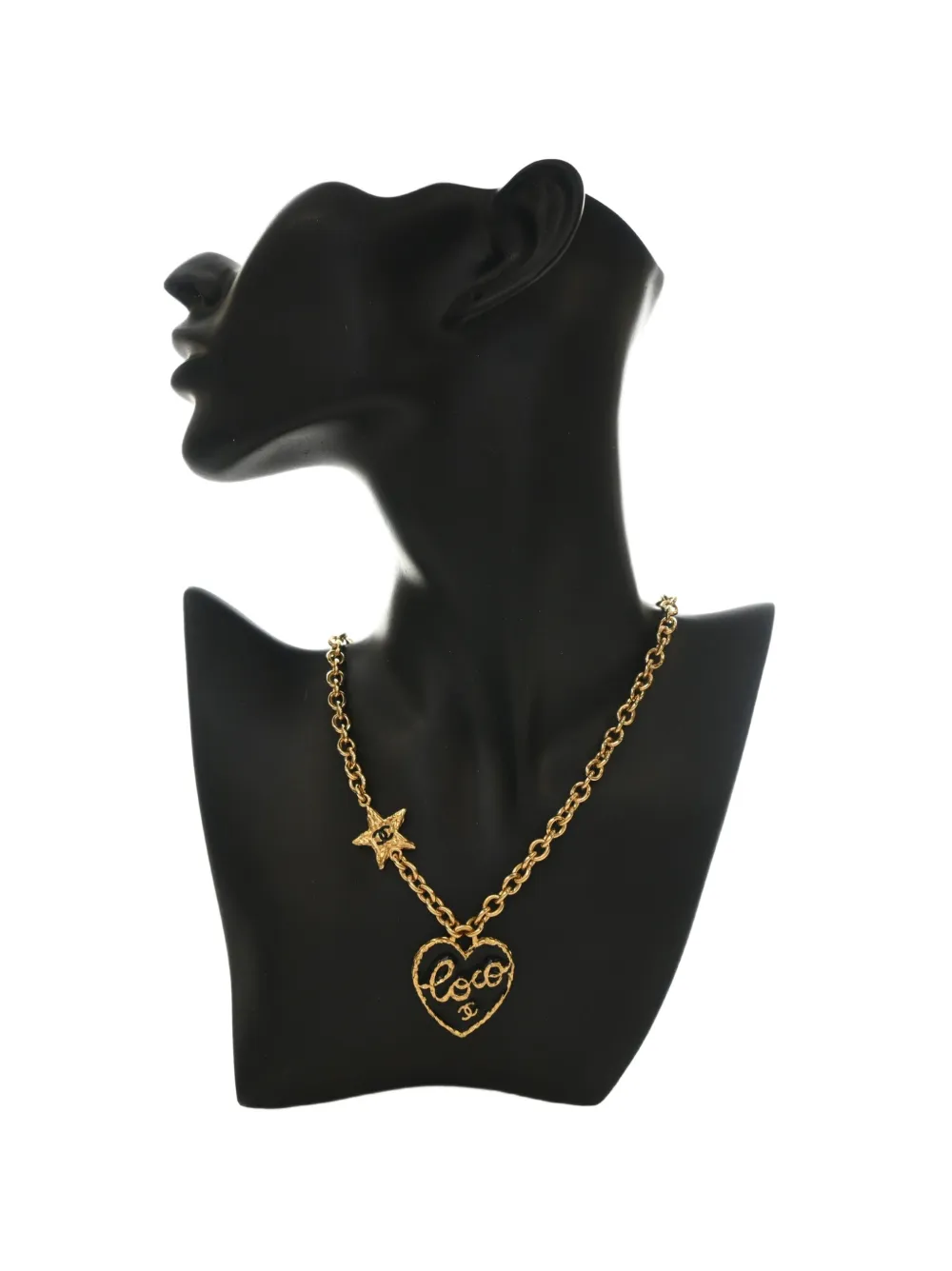 CHANEL Pre-Owned 2010-2026 Gold Plated Enamel Coco Heart Star Pendant Necklace costume necklace - Oro