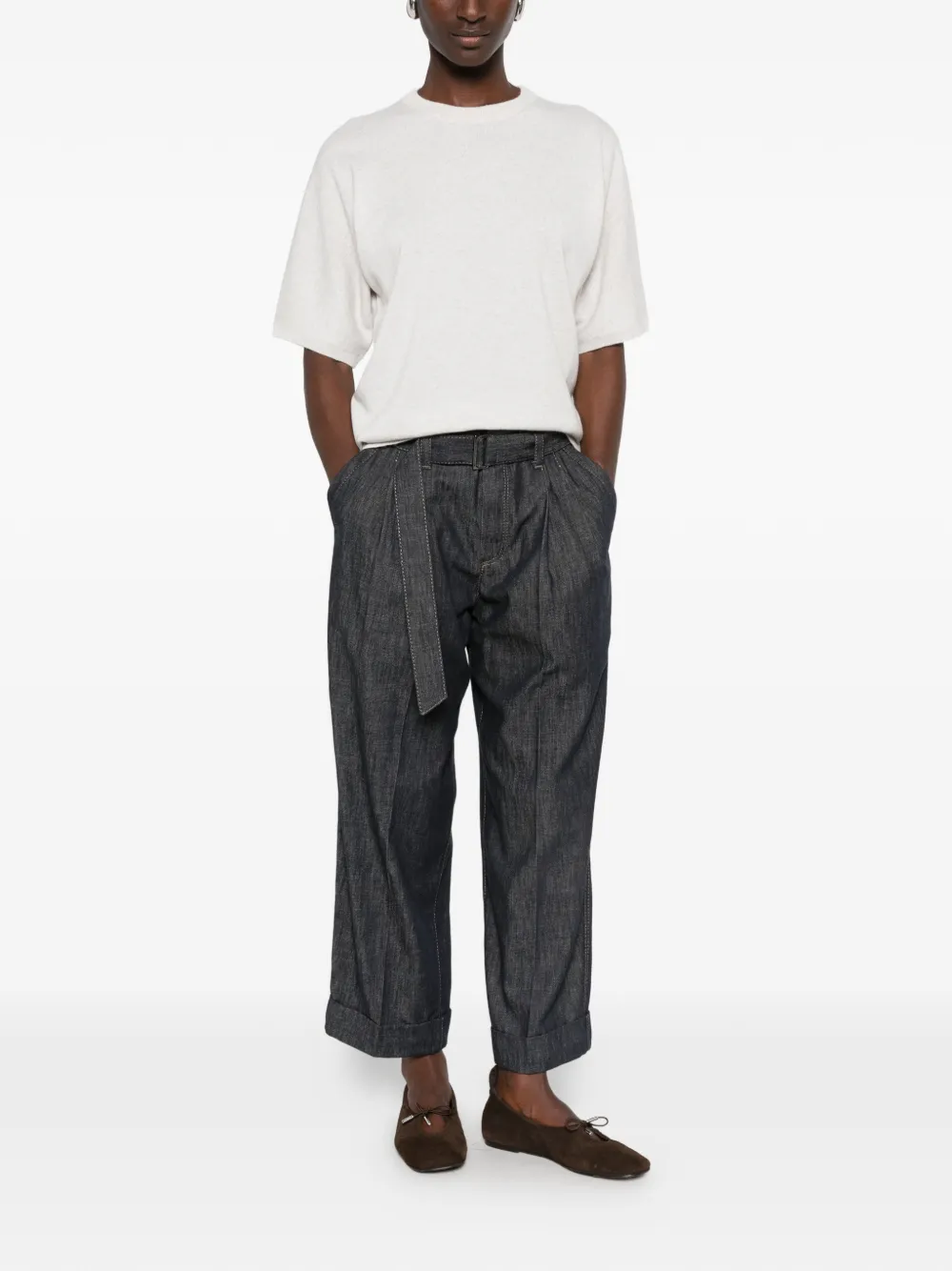 Brunello Cucinelli T-shirt met ronde hals Beige