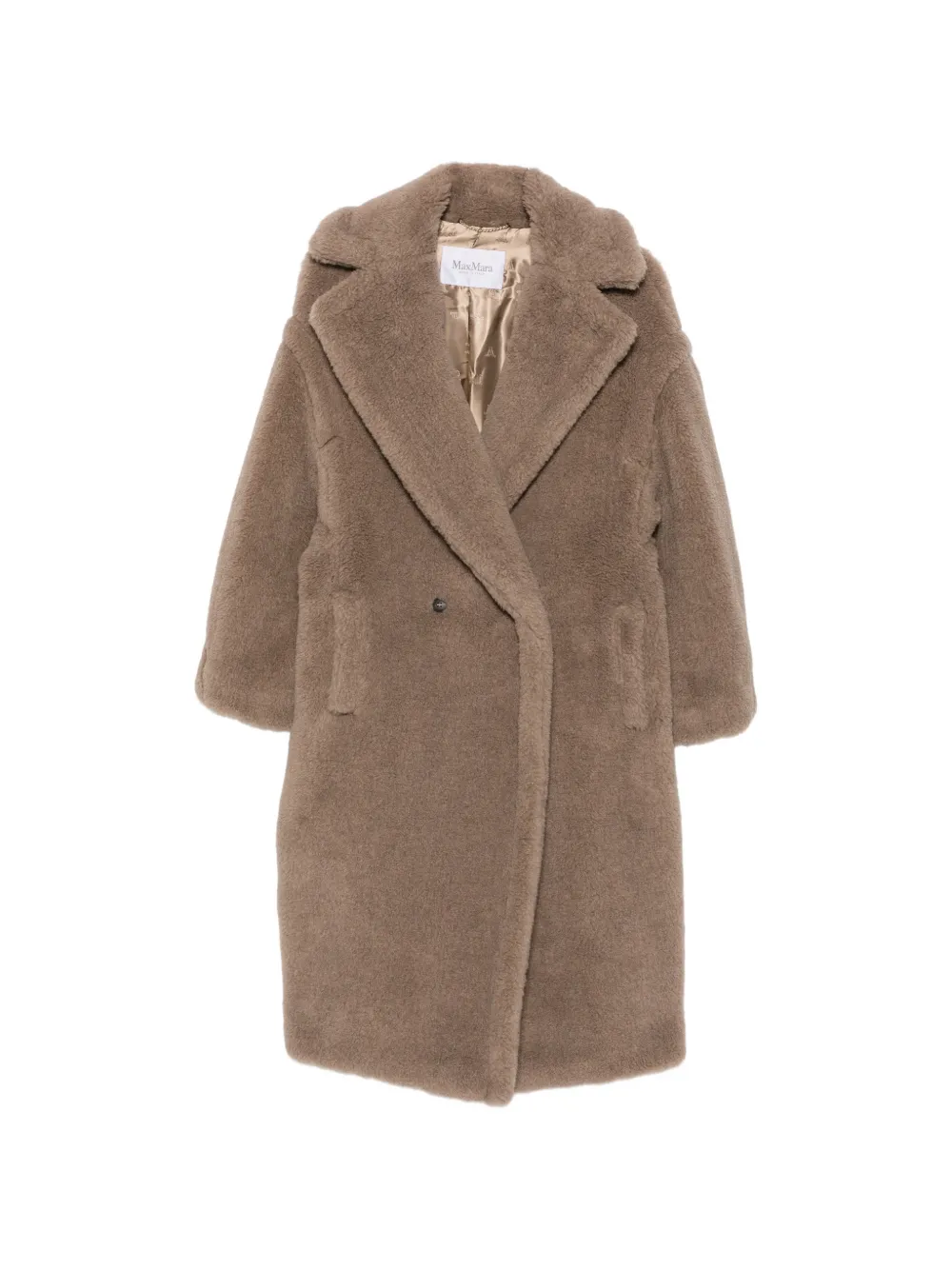 Max Mara Mantel met dubbele rij knopen Bruin