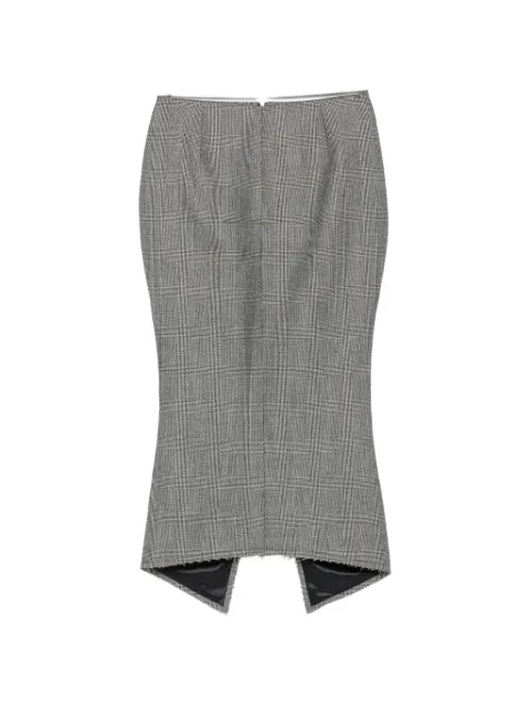 matieres fecales check raw-cut skirt