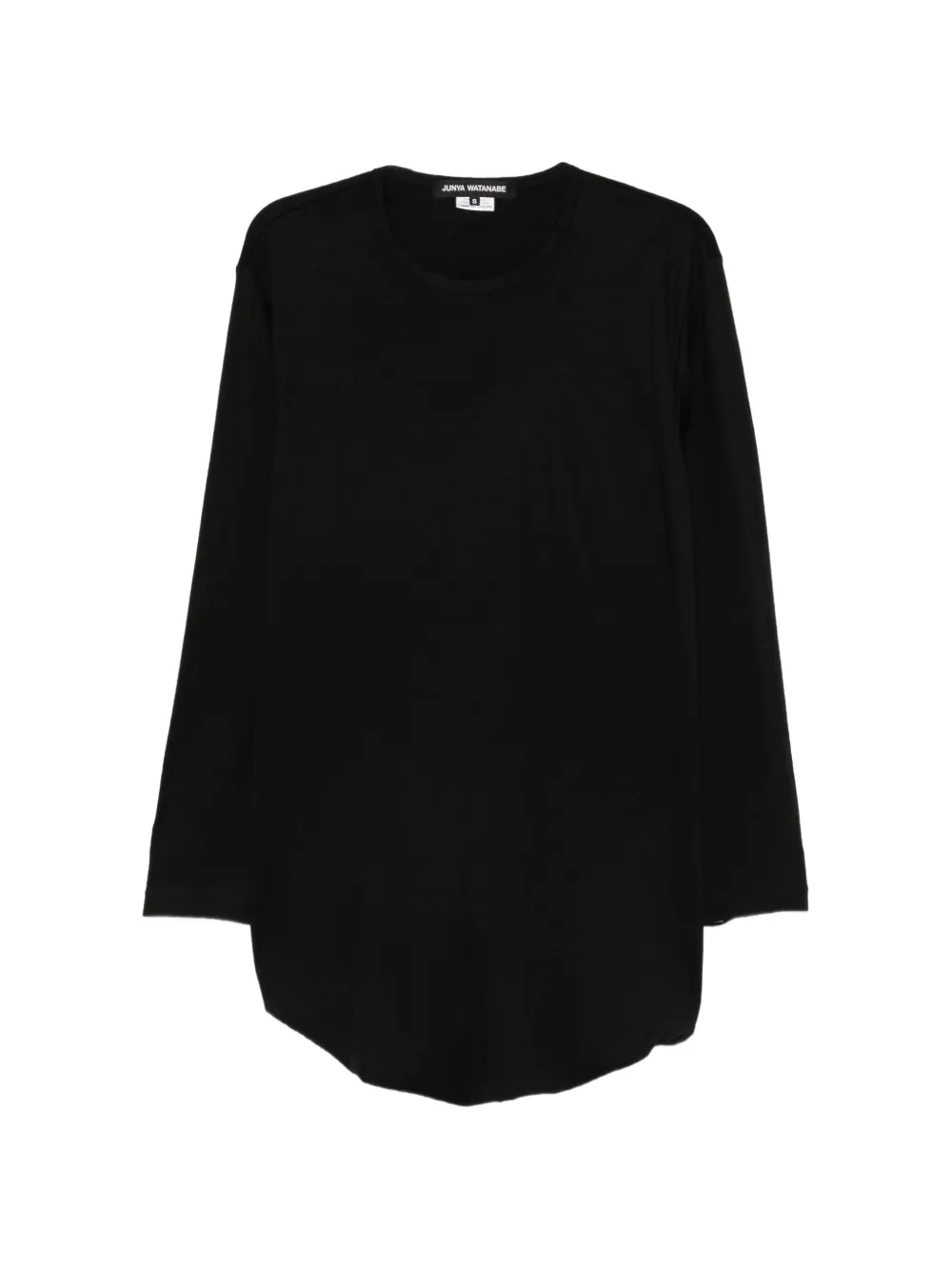 Junya Watanabe long-sleeve curved-hem T-shirt - Noir