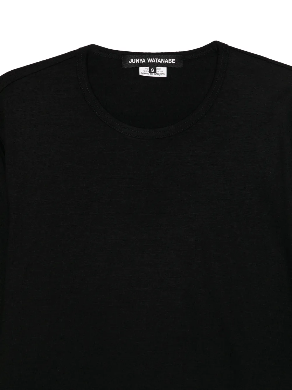 Junya Watanabe T-shirt met ronde zoom en lange mouwen Zwart