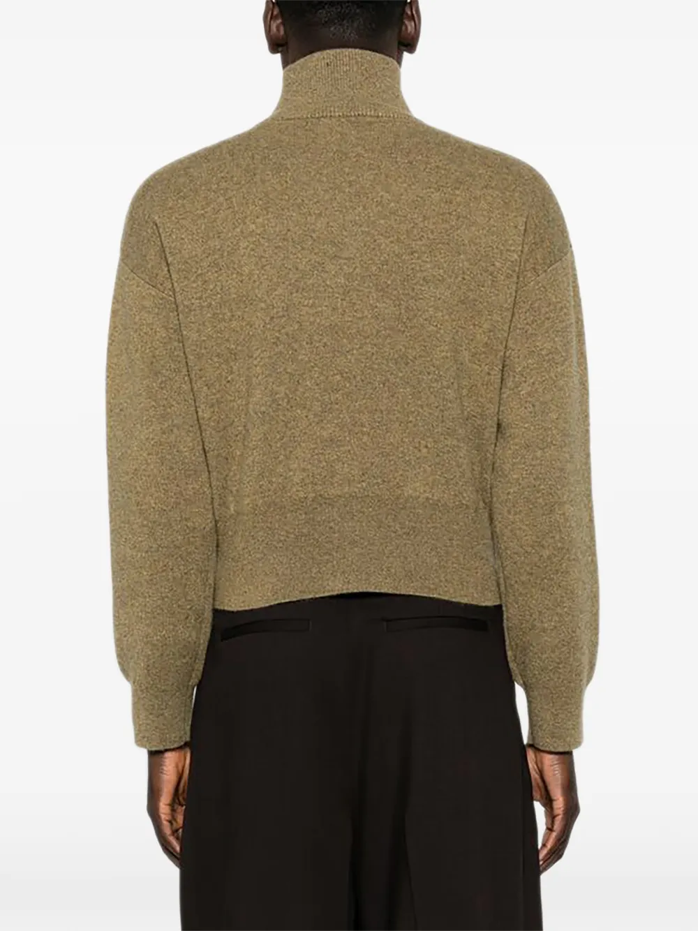 extreme cashmere Vest met rits en geribbelde afwerking Groen