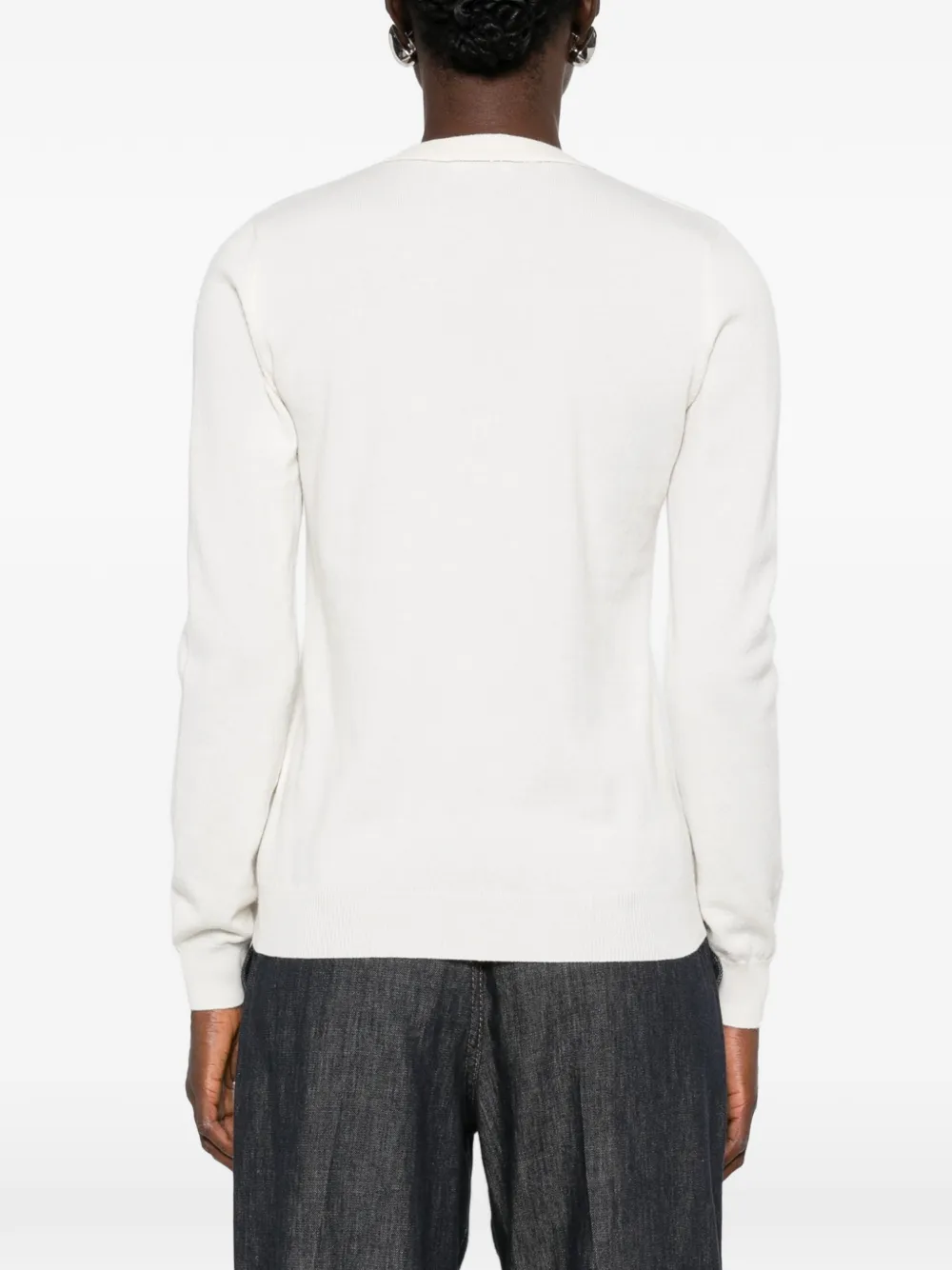 Brunello Cucinelli Trui met V-hals en lange mouwen Beige
