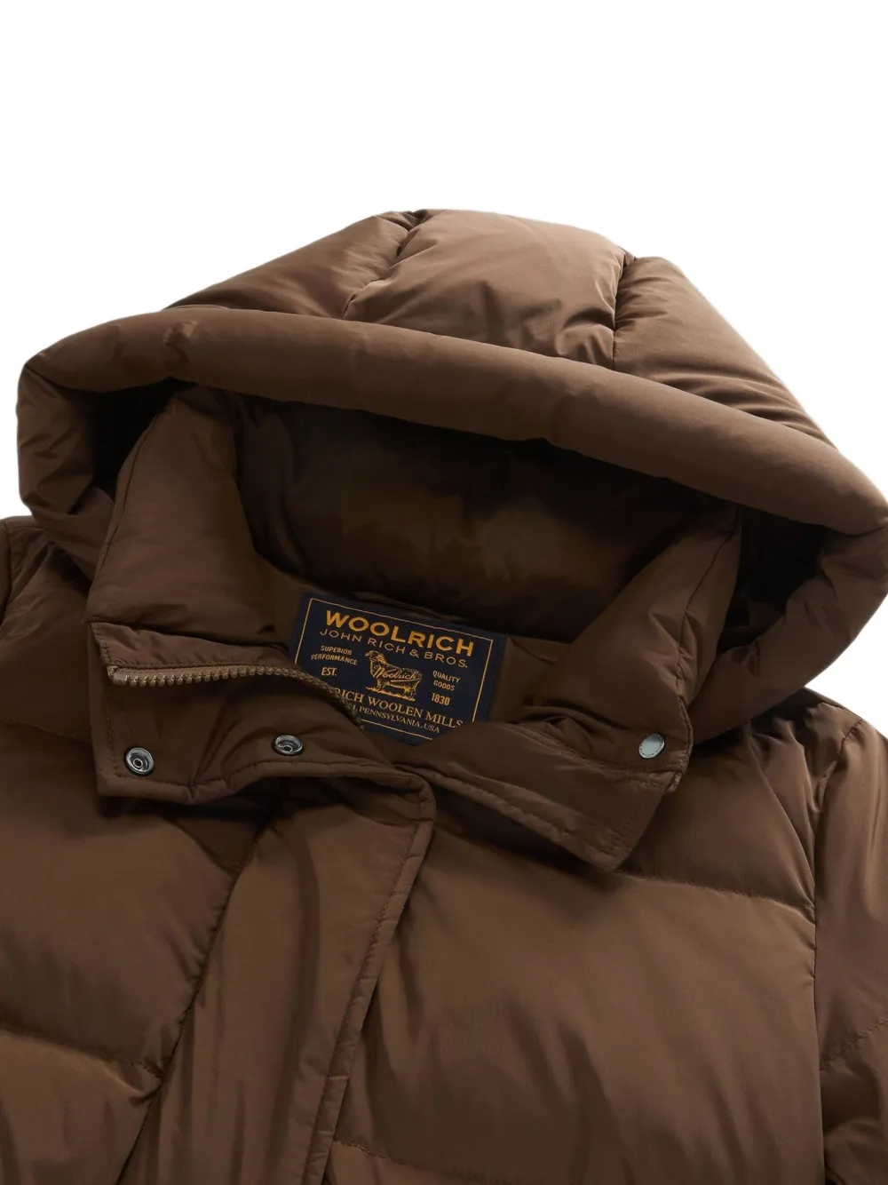 Woolrich Kelly hooded quilted jacket Bruin