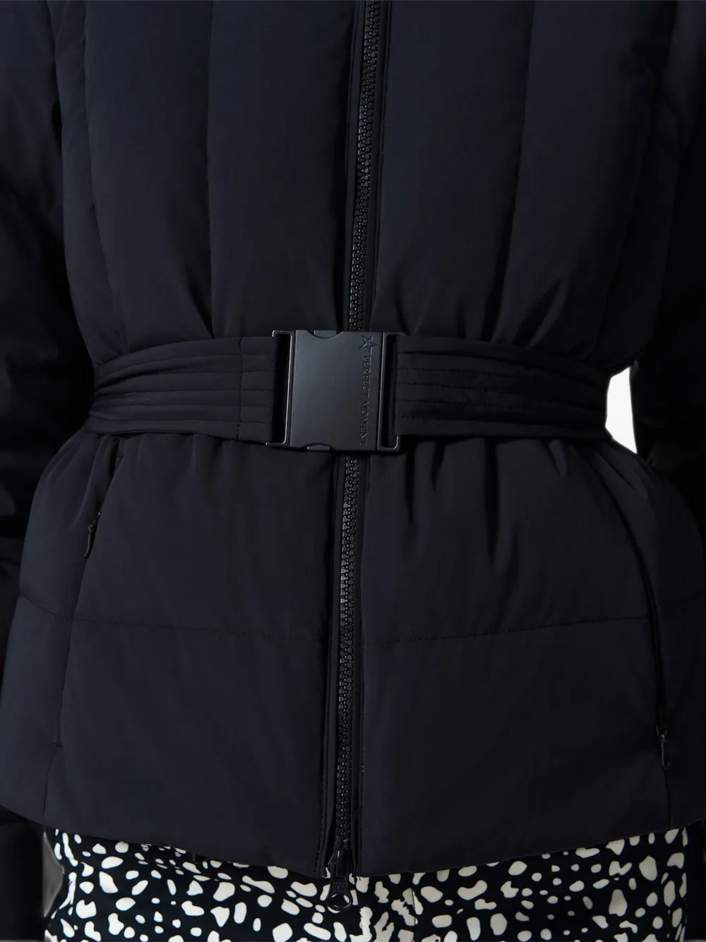 Perfect Moment classic waisted down ski jacket Zwart