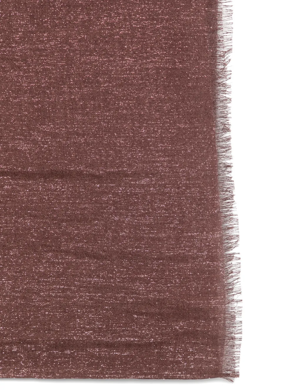 Brunello Cucinelli shimmer-effect frayed scarf Bruin