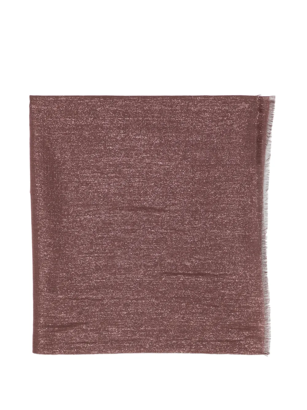 Brunello Cucinelli shimmer-effect frayed scarf - Braun
