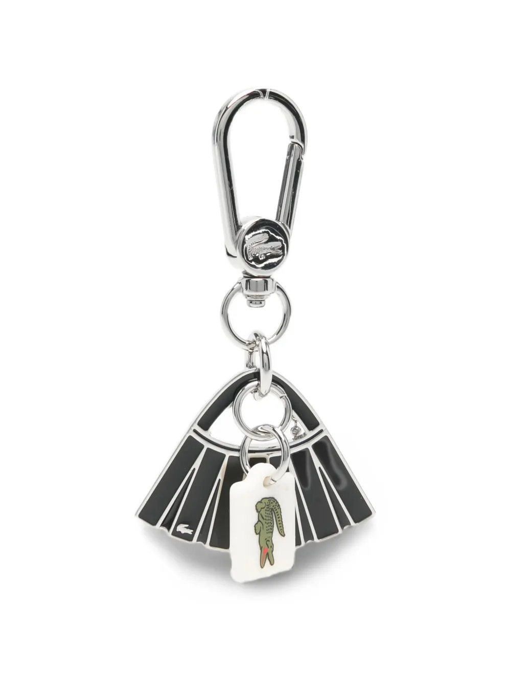 Lacoste Lenglen logo-plaque keyring - Silber