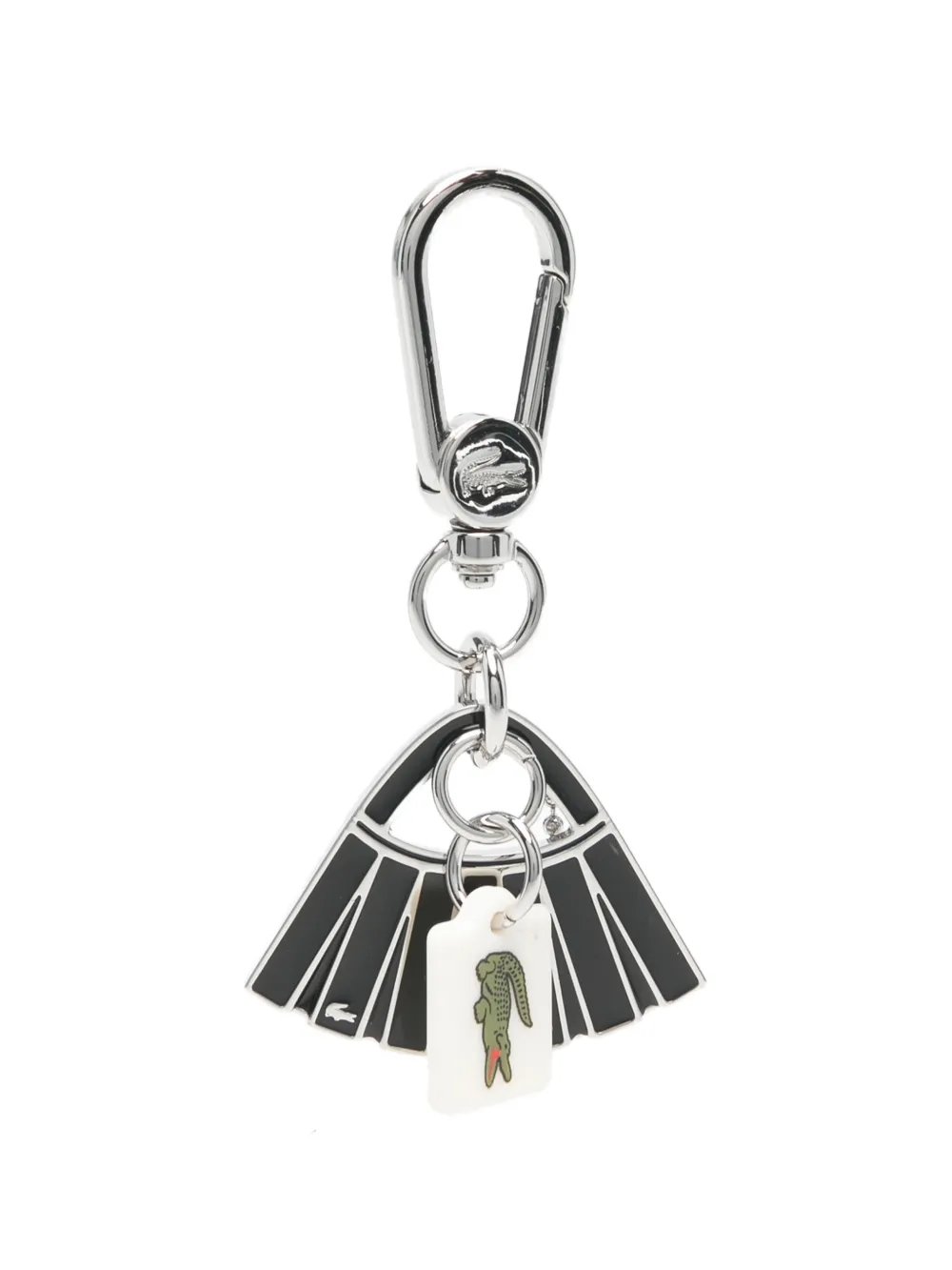 Lacoste Lenglen logo-plaque keyring - Silber