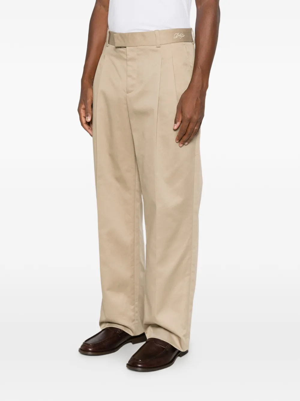 Drôle De Monsieur Straight plooibroek Beige