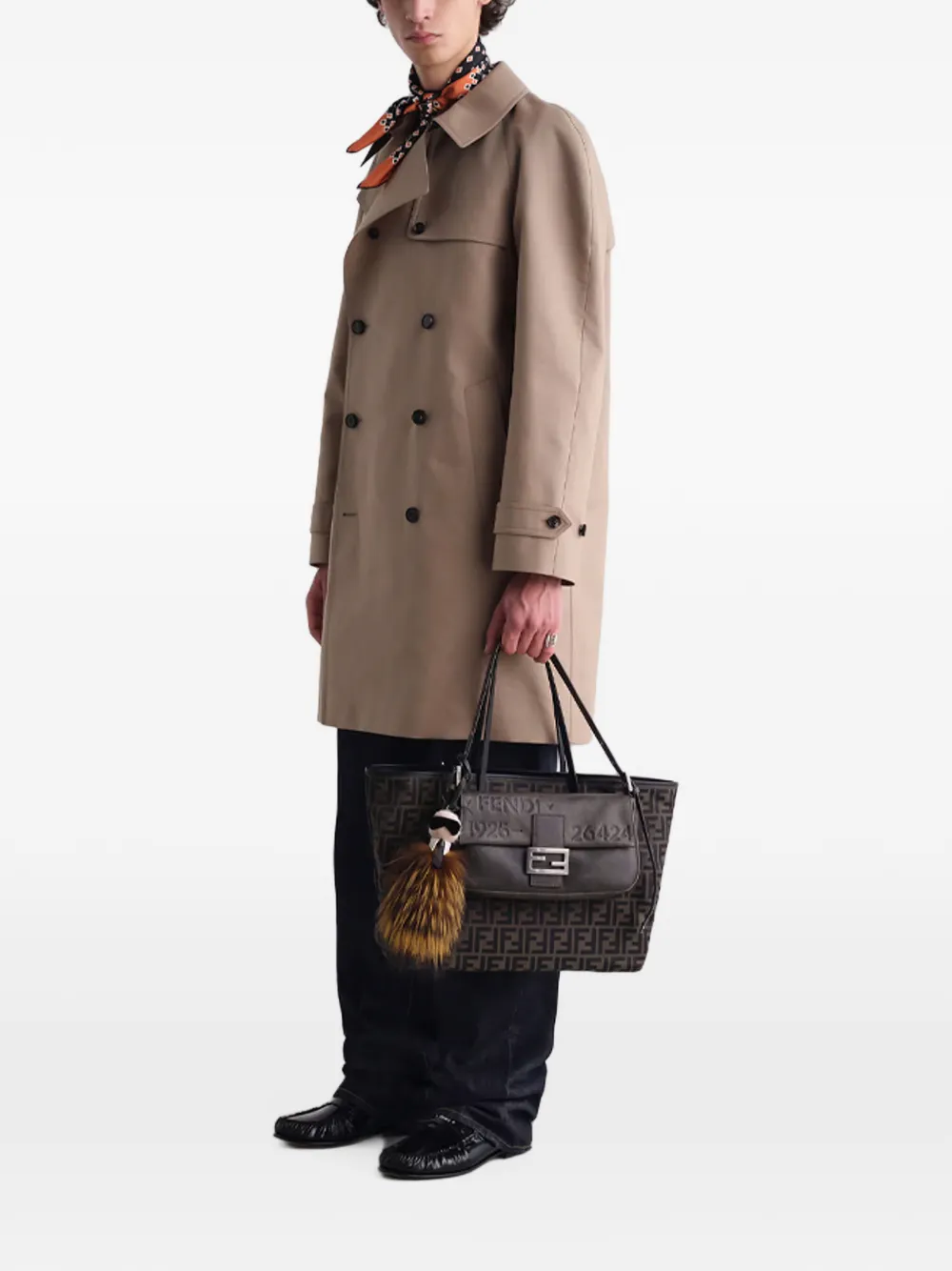 FENDI Trenchcoat met dubbele rij knopen Beige