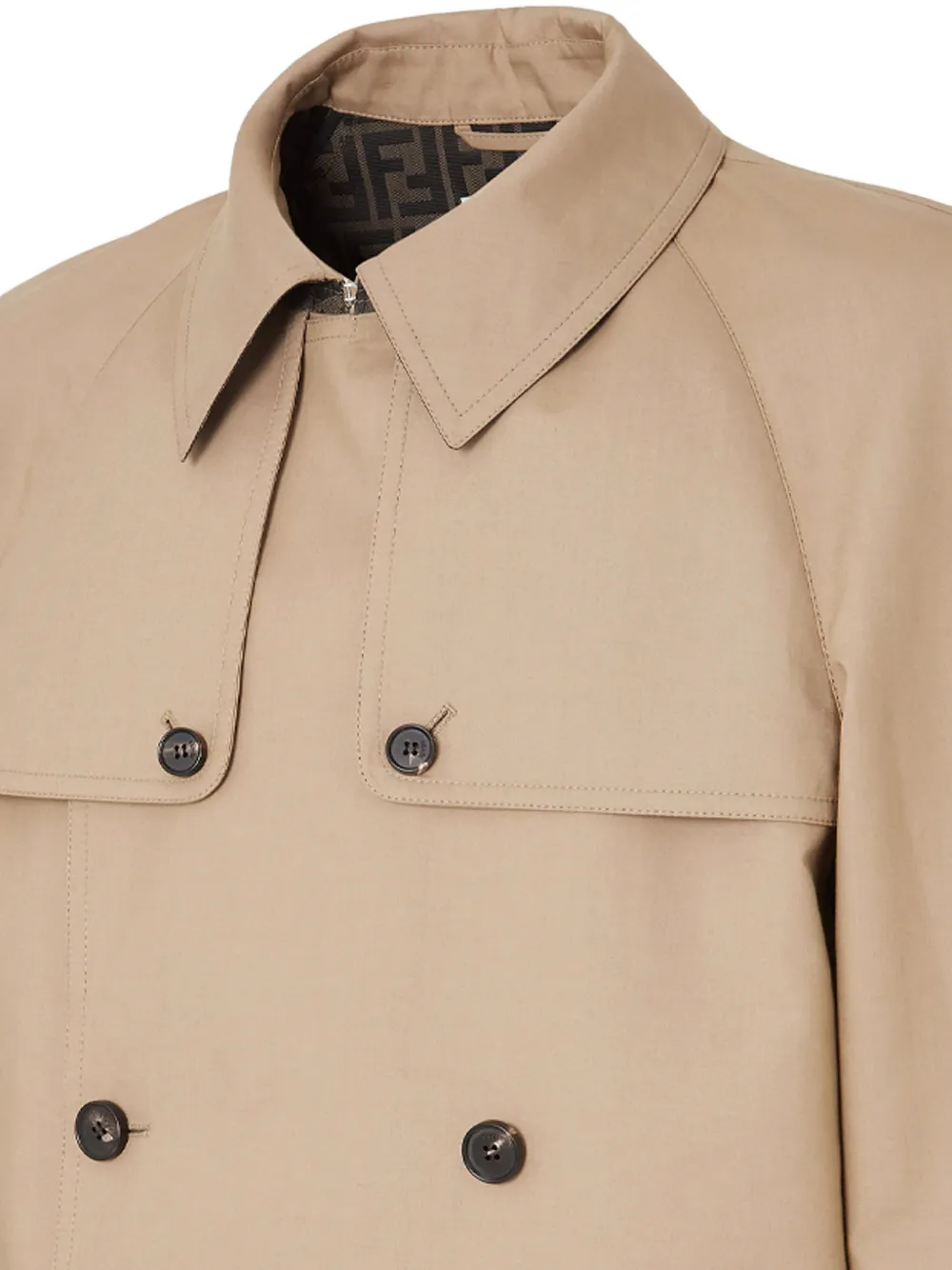 FENDI Trenchcoat met dubbele rij knopen Beige